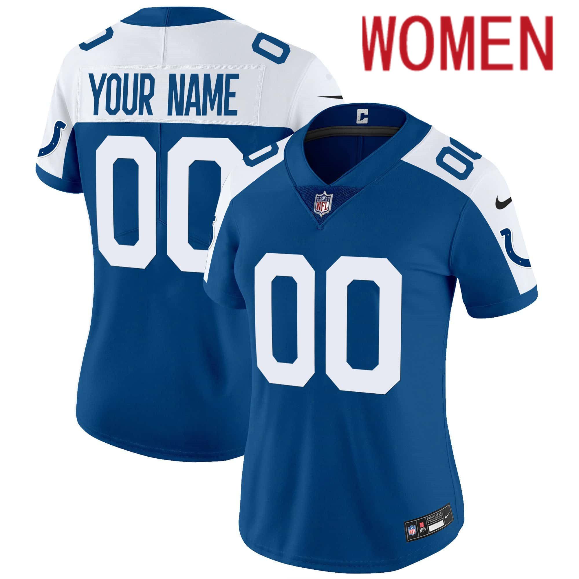Women Indianapolis Colts Blue 2024 Nike Vapor Limited Custom NFL Jersey->customized nfl jersey->Custom Jersey